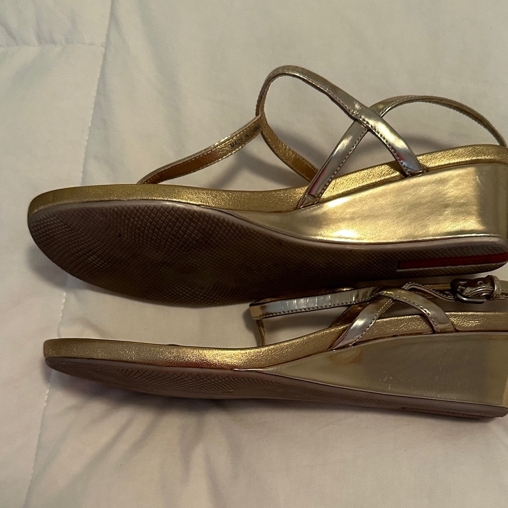 Prada Metallic Gold and Silver Sandals - Picture 3 of 4